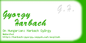 gyorgy harbach business card
